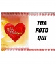 Modello per un fotomontaggio che si farà senza complicanze da questa pagina. Si tratta di un pieghevole con la tua carta di stampare l'immagine su un lato. Un cuore rosso vi augura un Buon Natale in un tramonto acquerello.
