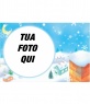Cornice foto rotonda con motivo natalizio
