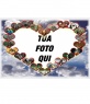 Cartolina a forma di cuore realizzato con coppie del mondo animale