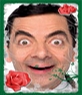 Cornice con bordo verde e rose rosse