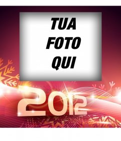 Messaggio per congratularmi con il nuovo anno 2012. Sfondo rosso e fiocchi di 