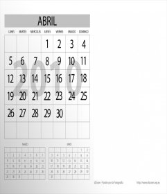 Calendario personalizzabile Aprile