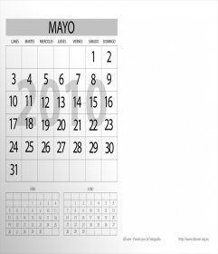 Calendario personalizzabile Maggio