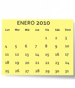 Gennaio 2010 calendario personalizzabile con la tua foto (in