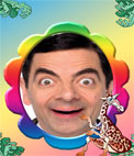 Photo frame con molti colori e una giraffa.