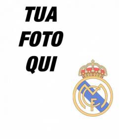 Inserire il badge del Real Madrid sulla foto.