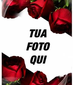 Ambito amore per ottenere una foto. Ideale come souvenir di San Valentino o San Giorgio. 6 fiori sono di colore rosso, rose senza spine e un effetto scintillante di seta o di garza per fornire una sensazione ancora maggiore di morbidezza alla 