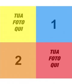 Warhol Pop Art Box con 4 foto, Carica le tue immagini appariranno in giallo, blu, marrone e rosso. Salvare o inviare il box personalizzato.