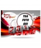 Felice Anno Nuovo Saluto il 2012 con numeri di svolta nel nuovo anno e inferiore di colore arancione e rosso.