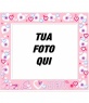 Cornice foto rosa con cuori