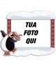 Cornice foto pinguino che pattina