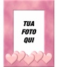 Cornice con bordo rosa decorati con cuori. Carica una foto, ritagliare e mettere questo bordo come una decorazione che ispira l'amore.