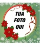 Cornice foto rotonda con fiocchi di neve