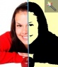 Effetto per le foto nella foto si trasforma in una foto dell'artista Warhol Pop Art luce gialla Fondo.