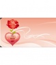 Cartolina di San Valentino con rose e cuori.