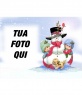 Cartolina natalizia con pupazzo di neve