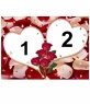 Due cuori l'amore, la struttura per due foto. Con questo montaggio è possibile creare facilmente una edizione online della carta San Valentino personalizzato con due fotografie.