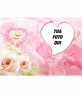Cornice foto a forma di cuore, rose gialle e fedi