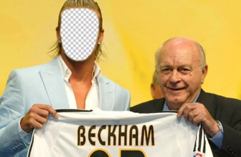 Fotomontaggio di mettere la tua faccia su David Beckham dal Real Madrid ..