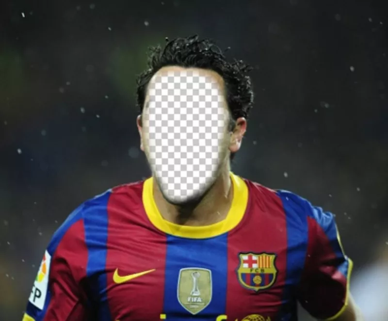 Fotomontaggio di calcio per mettere la vostra faccia in un giocatore Barca ..