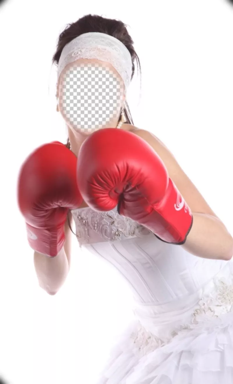 Fotomontaggio di una sposa boxer femmina di mettere la vostra faccia gratis ..