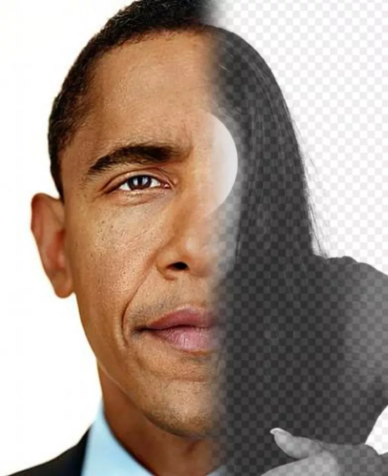 Creare un fotomontaggio con il volto del presidente Obama mescolato con metà del tuo..