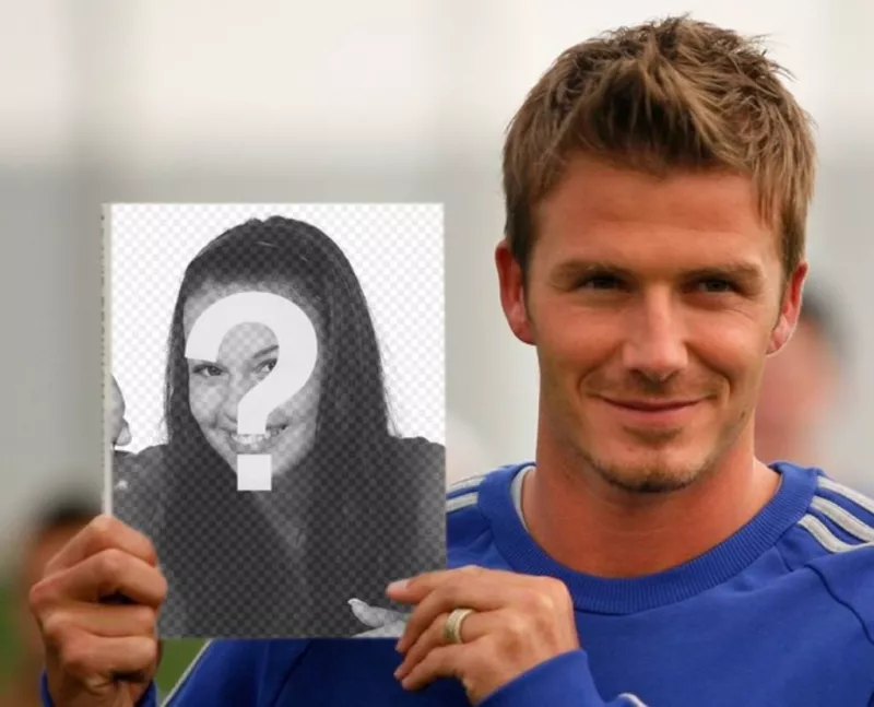 Fotomontaggio di andare sulla copertina del libro di David Beckham, che si mostra nella foto..
