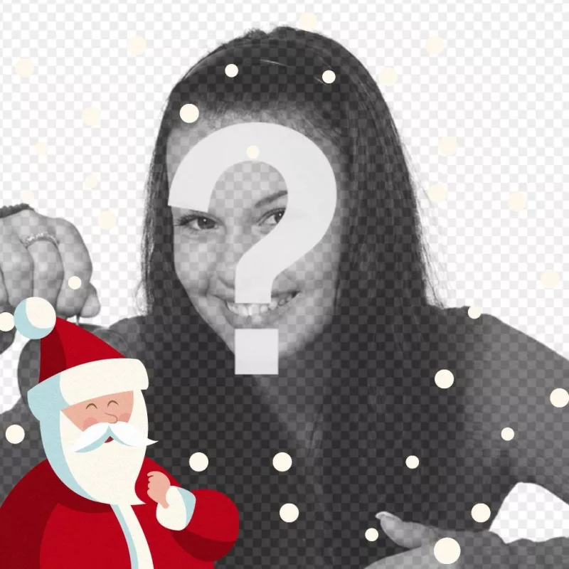 Illustrazione di Babbo Natale con le palle di neve sulla tua foto effetto on-line ..