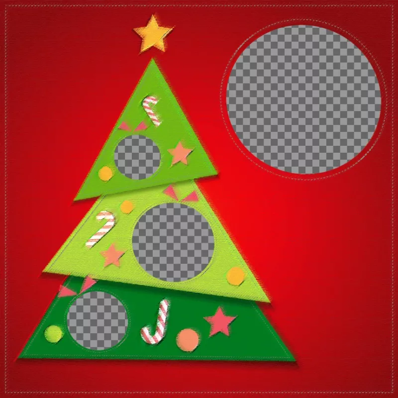 Montaggio albero di Natale per mettere 4 immagini allinterno del albero e un grande quadro. Potete usarlo come una carta di Natale e mettere un testo di..