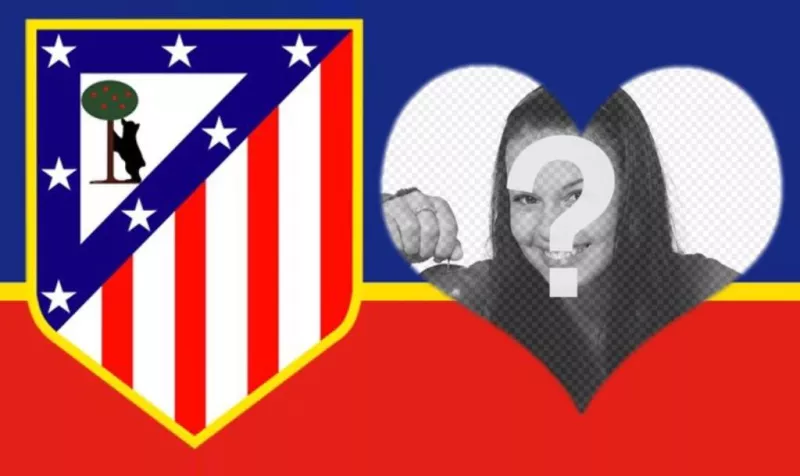 Metti il ​​tuo cuore a forma di immagine con lo scudo di Atletico..