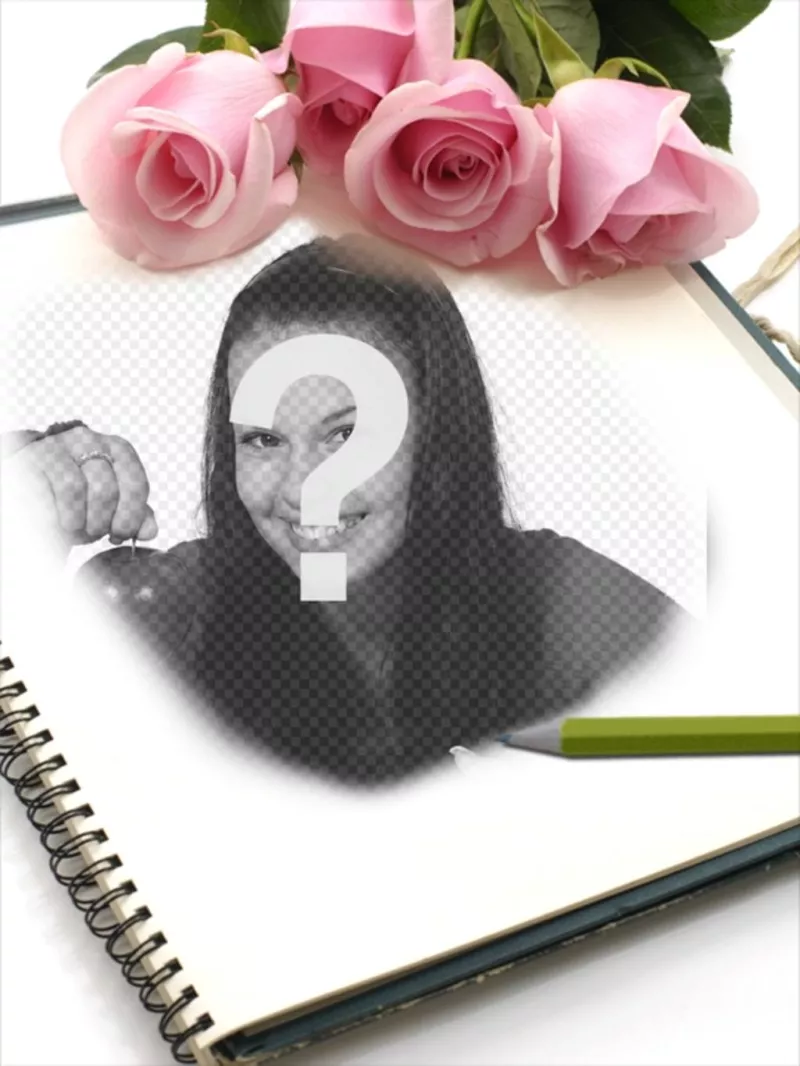 Cornice di rose per le foto in cui è possibile aggiungere una foto in un notebook. ..