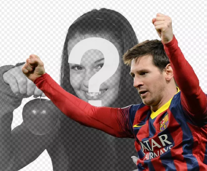 Fotomontaggio con Messi Barca a mettere la tua foto. ..