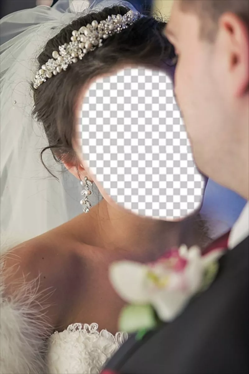 Fotomontaggio di faccia a diventare la stella del matrimonio. ..