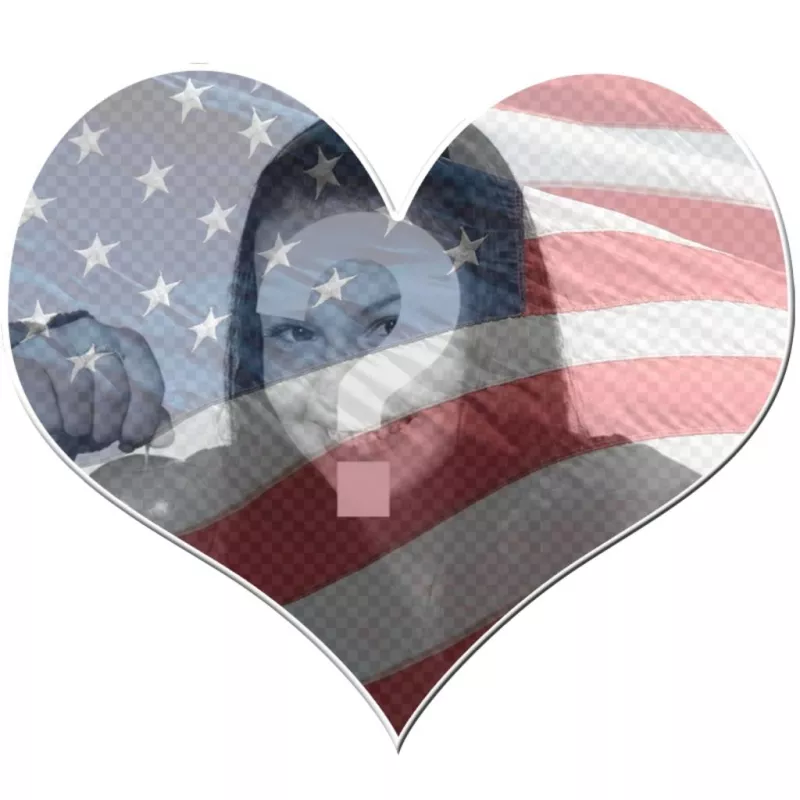 Cornice a forma di cuore per esporre la bandiera USA. ..
