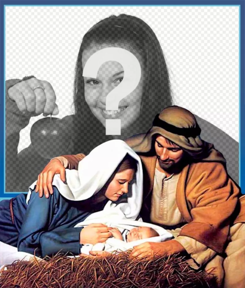 Cartolina di Natale Jesus Manger per caricare la tua foto ..