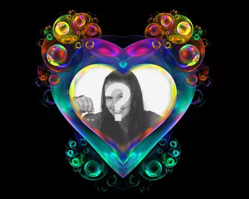 Effetto Foto di bolle colorate arcobaleno per mettere la vostra foto dentro il cuore. bolla ..