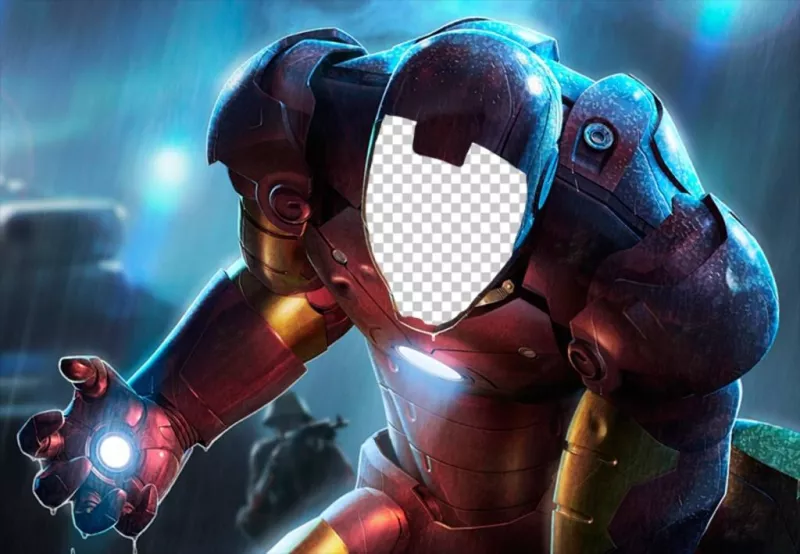 Fotomontaggio di mettere la tua faccia nella speciale armatura di Iron Man ..