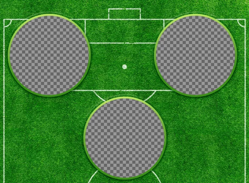 Collage per creare la tua squadra ideale stelle del calcio con tre colpi. Fino a tre campi foto ..