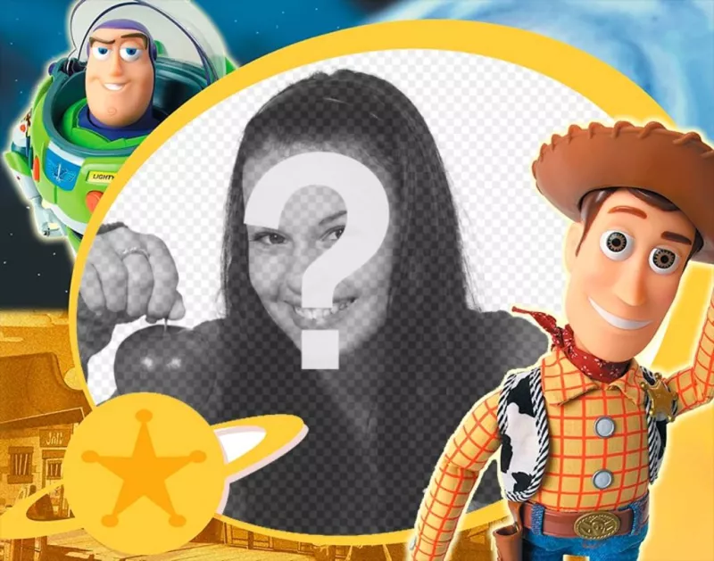 Telaio Toy Story per bambini con i due personaggi principali del film. giocattoli ..