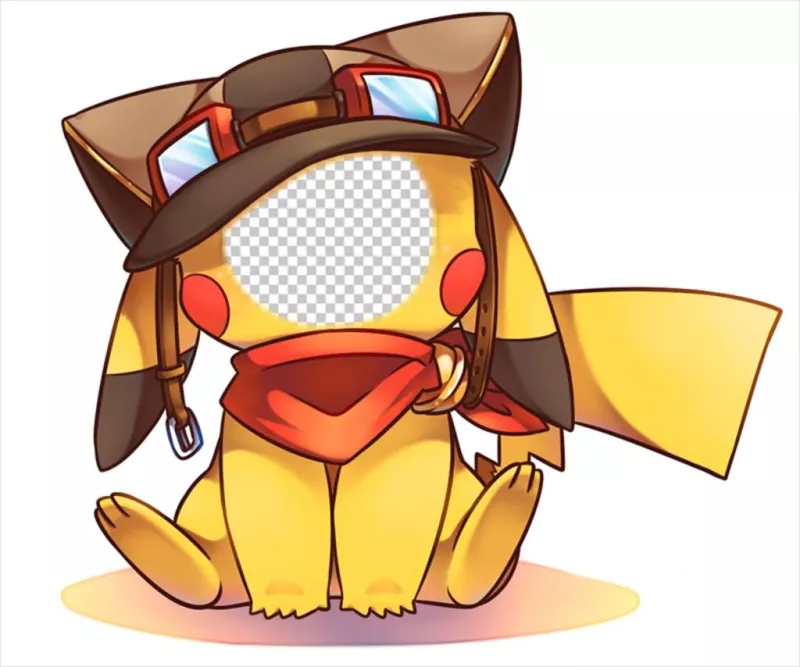 Fotomontaggio di una foto di Pikachu che è possibile modificare ..