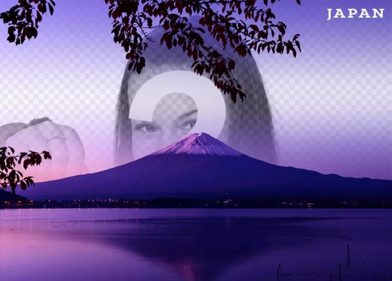 Cartolina del Monte Fuji in Giappone con la tua foto ..