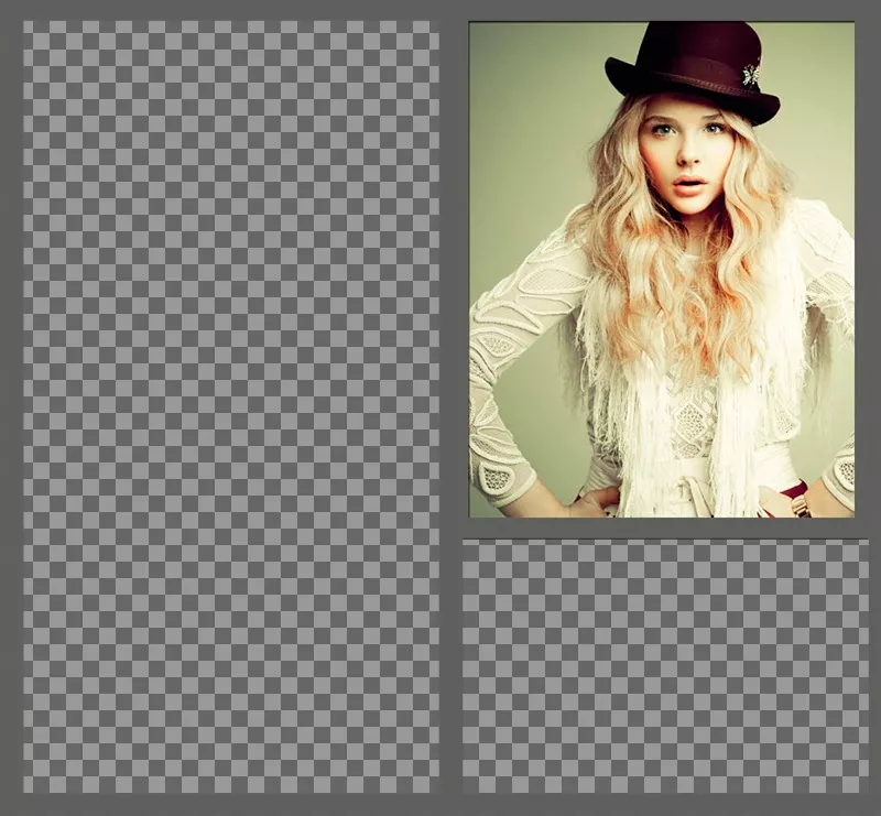 Collage con lattrice Chloë Moretz e due foto di voi. ..