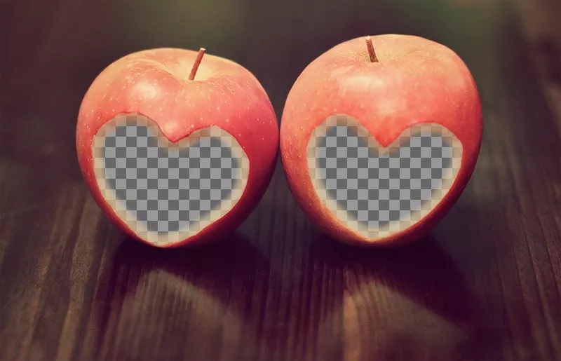 Lamore fotomontaggio per due foto con le mele ..