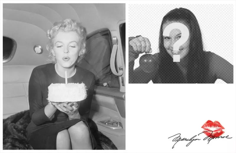 Cartolina dauguri con una foto di Marilyn Monroe ..