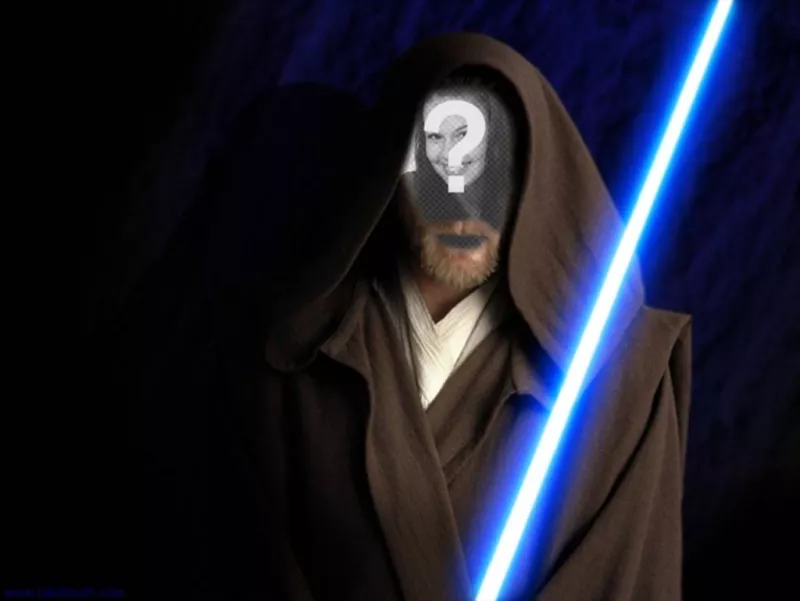 Fotomontaggio di Obi Wan Kenobi in Star Wars il film. Creare il collage con le vostre..