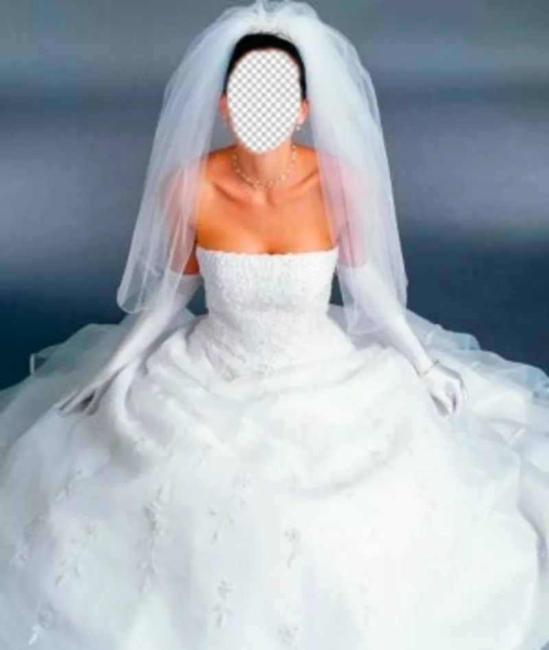 Vesti la sposa in abito bianco con questo montaggio fotografico ..