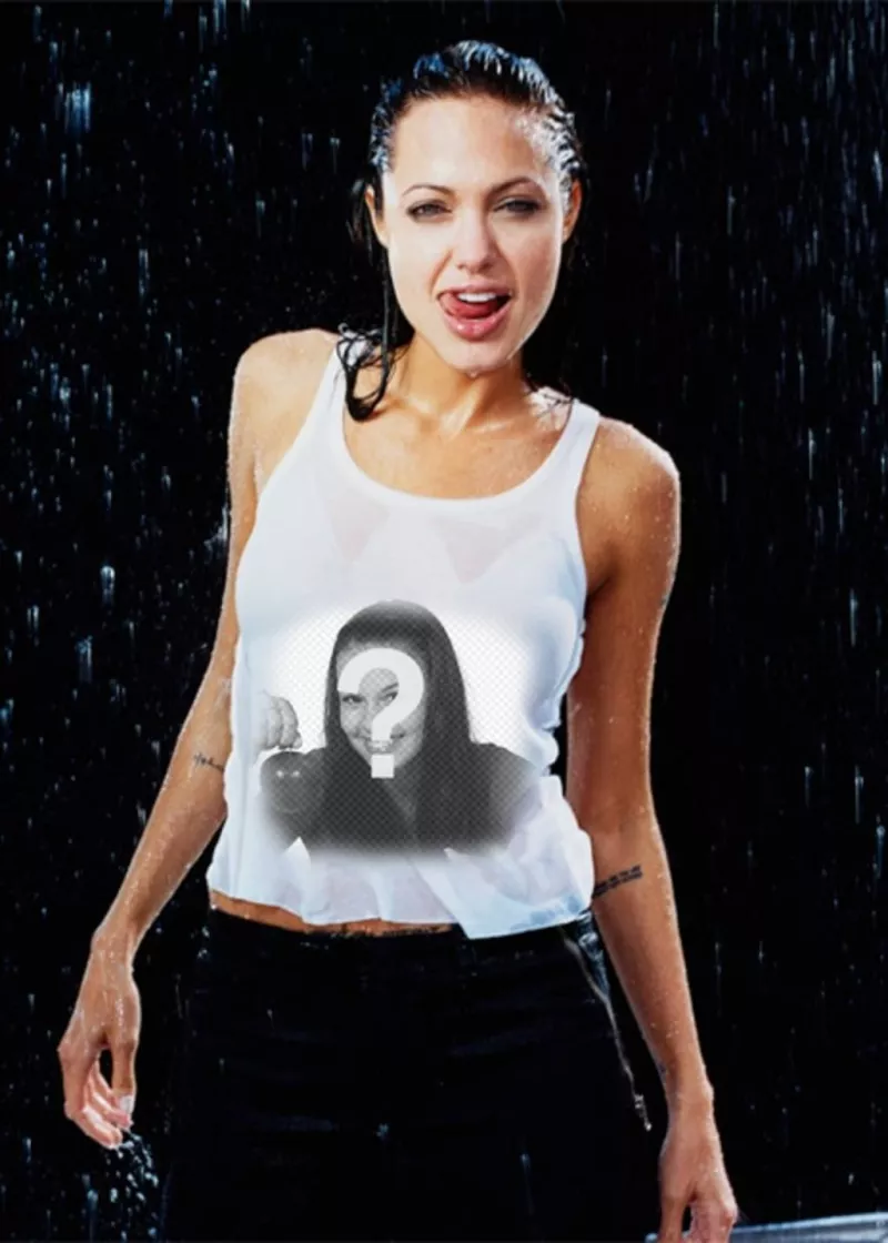 Metti la tua foto sulla maglietta di Angelina..