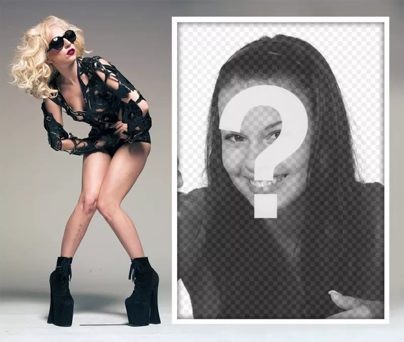 Lady Gaga posa con un occhiali neri per modificare con la tua foto ..