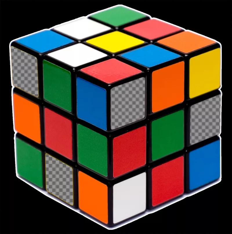 originale effetto di aggiungere quattro foto allinterno del cubo di Rubik ..