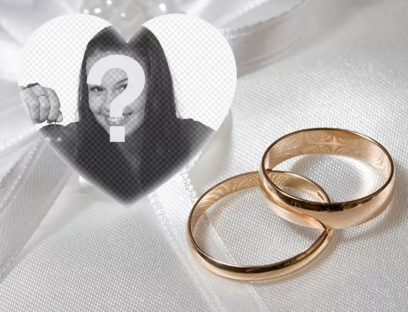 Effetto foto speciale con due anelli doro di fidanzamento ..